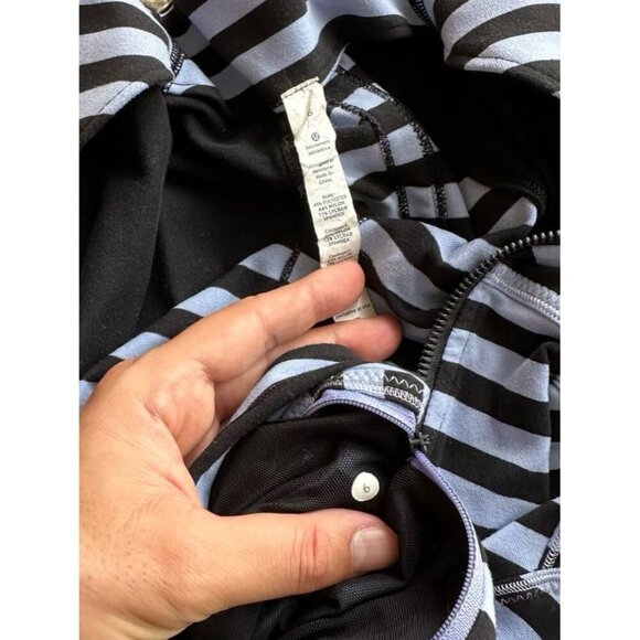 Lululemon FORME Sea Stripe Polar Haze Black Full Zip Sweatshirt Jacket Size 6 - Picture 6 of 7